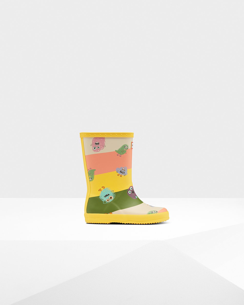 Kids Rain Boots - Hunter Original First Classic Scribble Print (48IHCJRLY) - Yellow